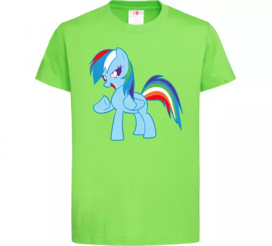 Дитяча футболка Rainbow pony Лаймовий фото