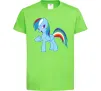 Дитяча футболка Rainbow pony Лаймовий фото