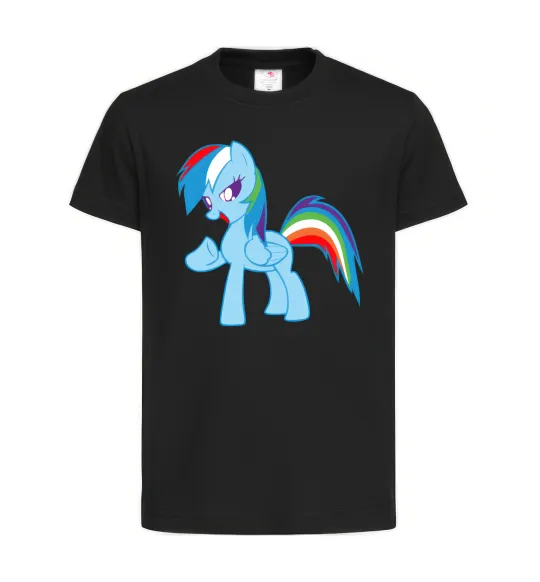 Дитяча футболка Rainbow pony Чорний фото