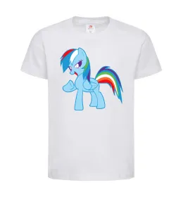 Дитяча футболка Rainbow pony Білий фото