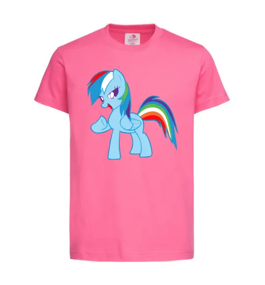 Дитяча футболка Rainbow pony Яскраво-рожевий фото