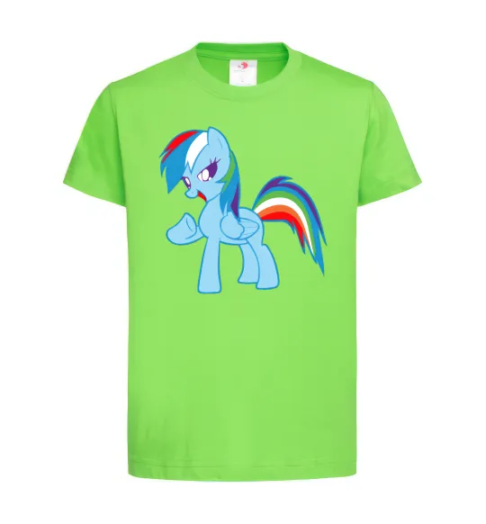 Дитяча футболка Rainbow pony Лаймовий фото