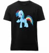 Мужская премиум футболка Rainbow pony Черный фото
