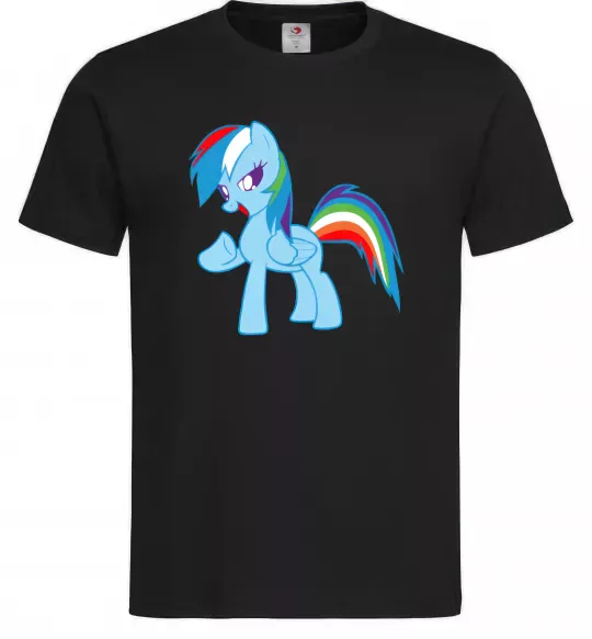 Чоловіча футболка Rainbow pony Чорний фото