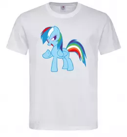 Мужская футболка Rainbow pony Белый фото