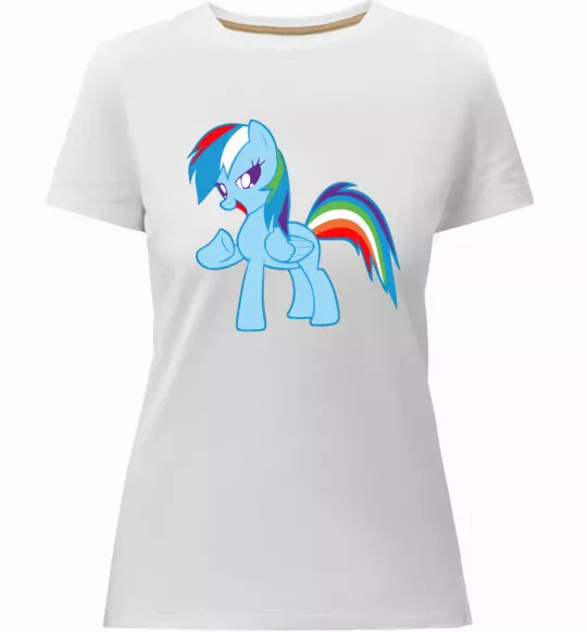 Жіноча преміум футболка Rainbow pony Білий фото