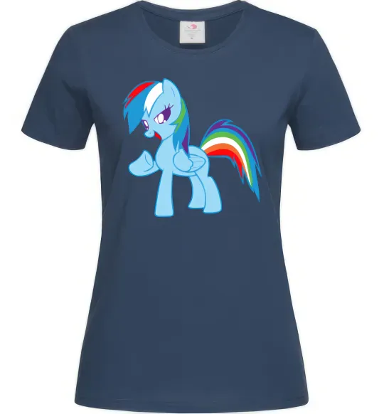 Жіноча футболка Rainbow pony Темно-синій фото