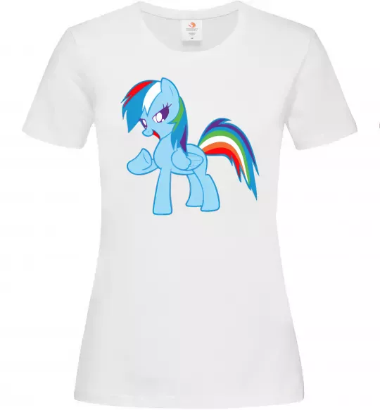 Жіноча футболка Rainbow pony Білий фото