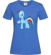 Жіноча футболка Rainbow pony Яскраво-синій Жіноча футболка Rainbow pony Яскраво-синій фото