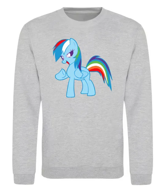 Світшот Rainbow pony Сірий меланж фото