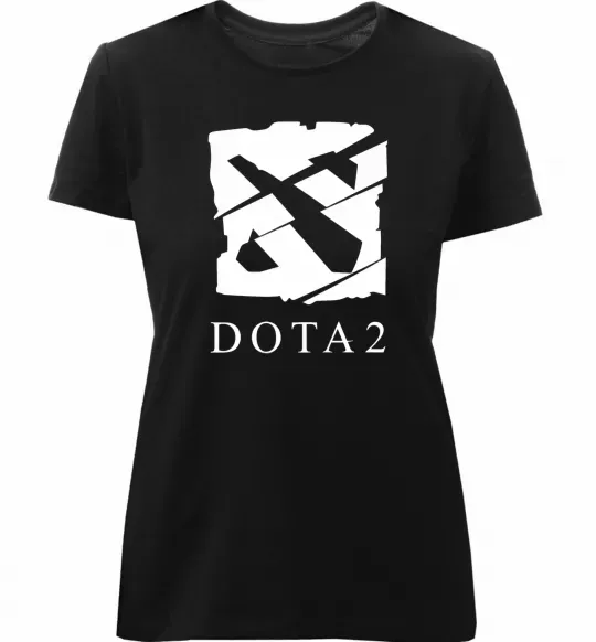 Женская премиум футболка Cool logo DOTA Черный фото