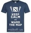 Мужская футболка Keep calm and ward the map Темно-синий фото