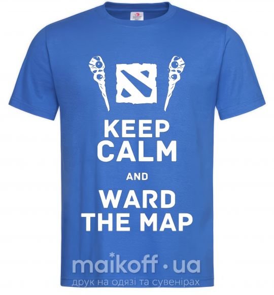 Мужская футболка Keep calm and ward the map Ярко-синий фото
