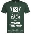 Мужская футболка Keep calm and ward the map Темно-зеленый фото