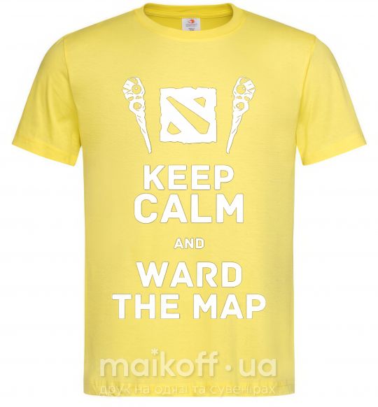 Чоловіча футболка Keep calm and ward the map Лимонний фото