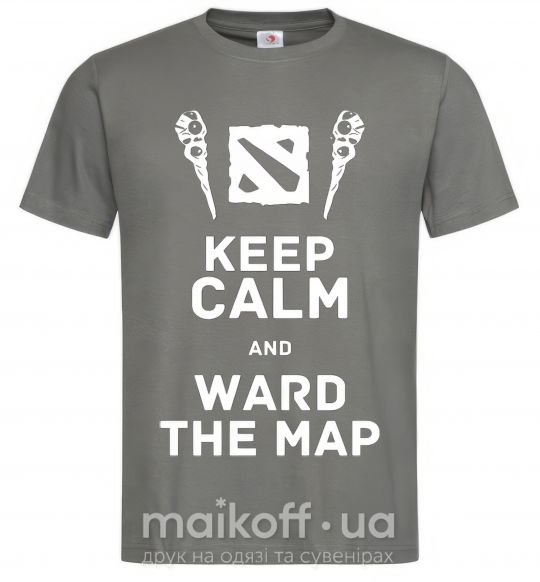Чоловіча футболка Keep calm and ward the map Графіт фото