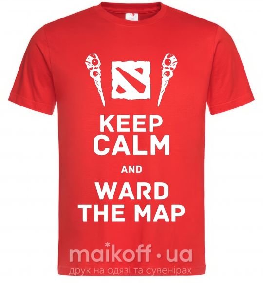 Чоловіча футболка Keep calm and ward the map Червоний фото
