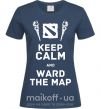 Женская футболка Keep calm and ward the map Темно-синий фото
