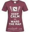 Женская футболка Keep calm and ward the map Бордовый фото