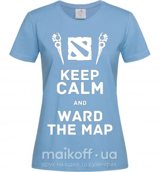 Жіноча футболка Keep calm and ward the map Блакитний фото