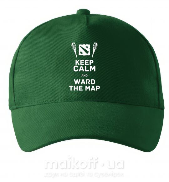 Кепка Keep calm and ward the map Темно-зеленый фото