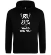 Мужская толстовка (худи) Keep calm and ward the map Черный фото