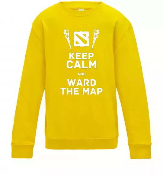 Детский Свитшот Keep calm and ward the map Солнечно желтый фото