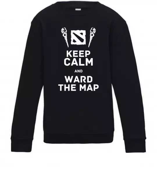 Детский Свитшот Keep calm and ward the map Черный фото
