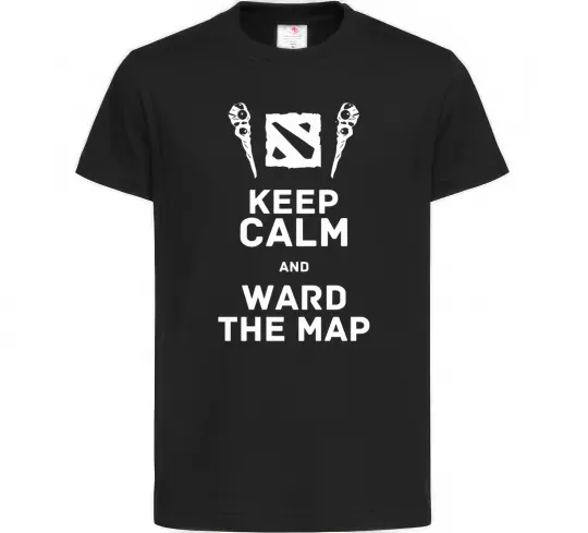 Детская футболка Keep calm and ward the map Черный фото