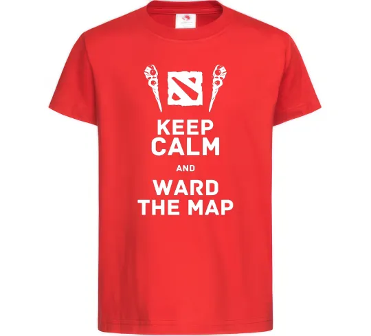 Детская футболка Keep calm and ward the map Красный фото