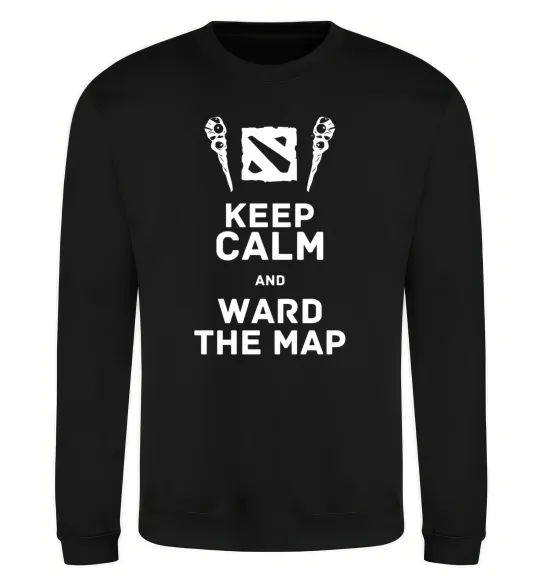 Світшот Keep calm and ward the map Чорний фото