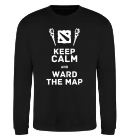 Світшот Keep calm and ward the map Чорний фото