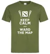 Мужская футболка Keep calm and ward the map Оливковый фото