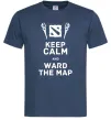 Мужская футболка Keep calm and ward the map Темно-синий фото