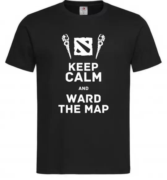 Мужская футболка Keep calm and ward the map Черный фото