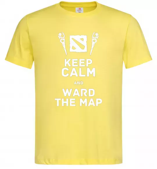 Мужская футболка Keep calm and ward the map Лимонный фото