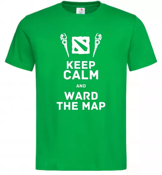 Мужская футболка Keep calm and ward the map Зеленый фото