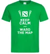 Мужская футболка Keep calm and ward the map Зеленый фото