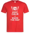 Мужская футболка Keep calm and ward the map Красный фото