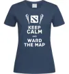 Жіноча футболка Keep calm and ward the map Темно-синій фото