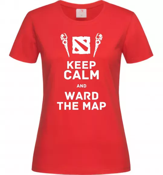 Жіноча футболка Keep calm and ward the map Червоний фото