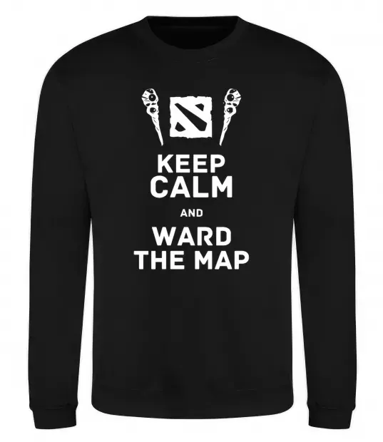 Свитшот Keep calm and ward the map Черный фото