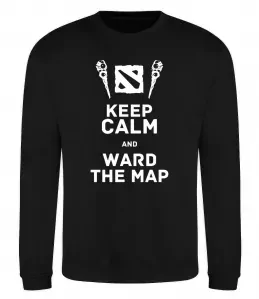Свитшот Keep calm and ward the map Черный фото