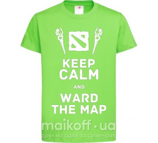 Дитяча футболка Keep calm and ward the map Лаймовий фото