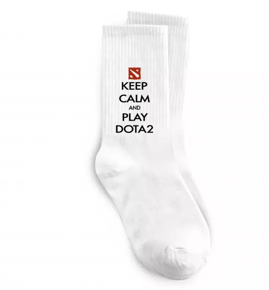 Шкарпетки Keep calm and play Dota2 Білий фото