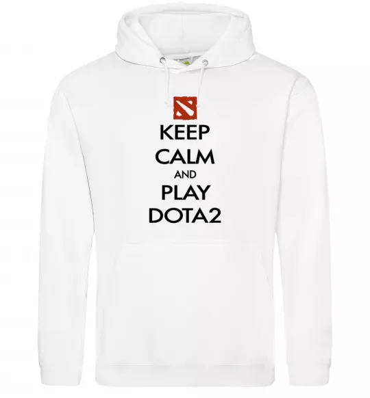 Мужская толстовка (худи) Keep calm and play Dota2 Белый фото