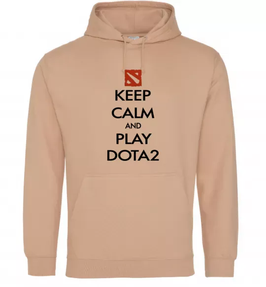 Мужская толстовка (худи) Keep calm and play Dota2 Песочный фото