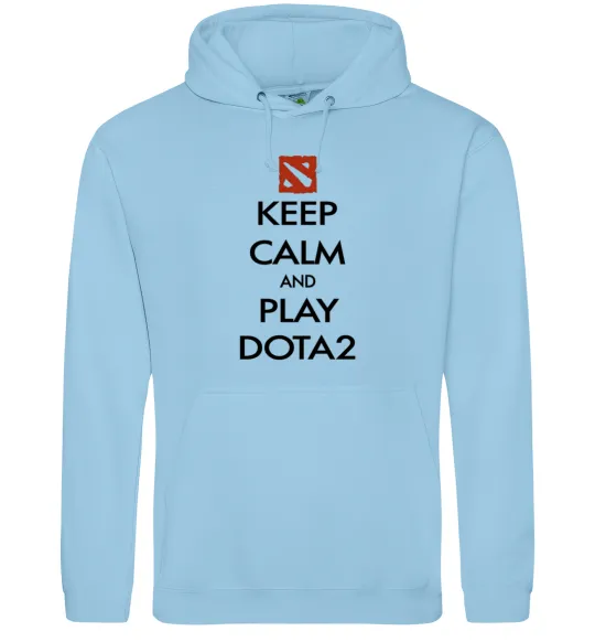 Мужская толстовка (худи) Keep calm and play Dota2 Голубой фото