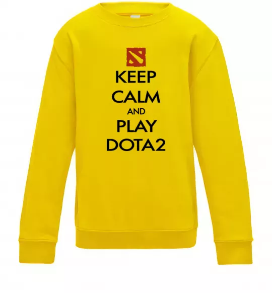 Детский Свитшот Keep calm and play Dota2 Солнечно желтый фото
