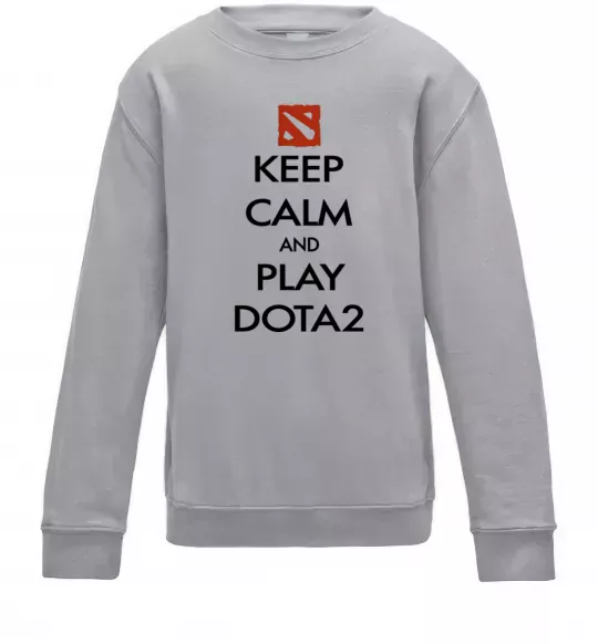 Детский Свитшот Keep calm and play Dota2 Серый меланж фото